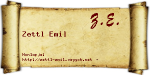 Zettl Emil névjegykártya