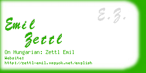 emil zettl business card